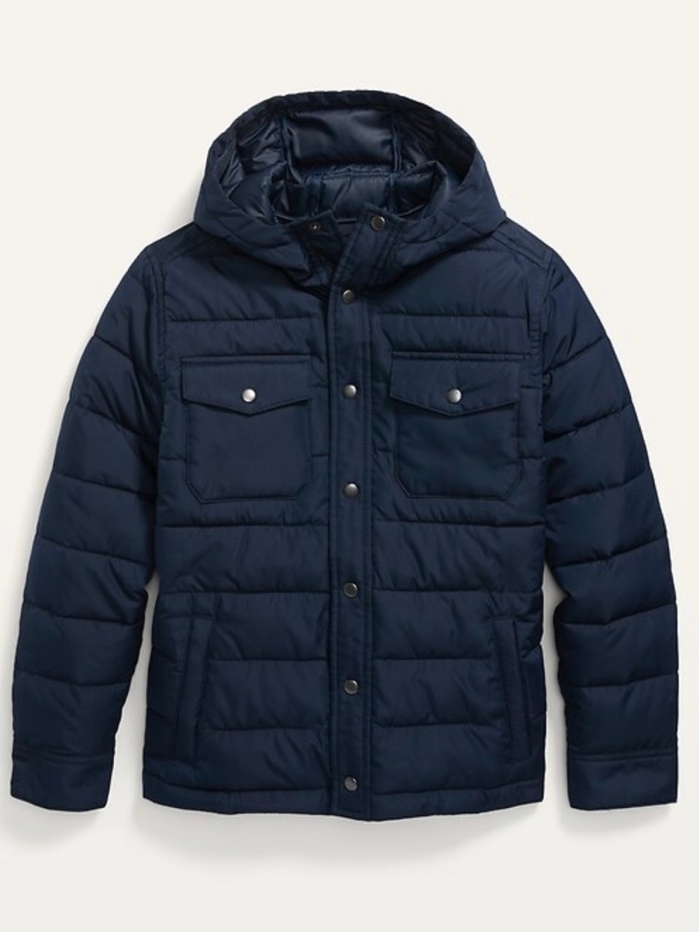 Old Navy Boys Water-resistant Utility Puffer Hooded Jacket - Picture 1 of 15